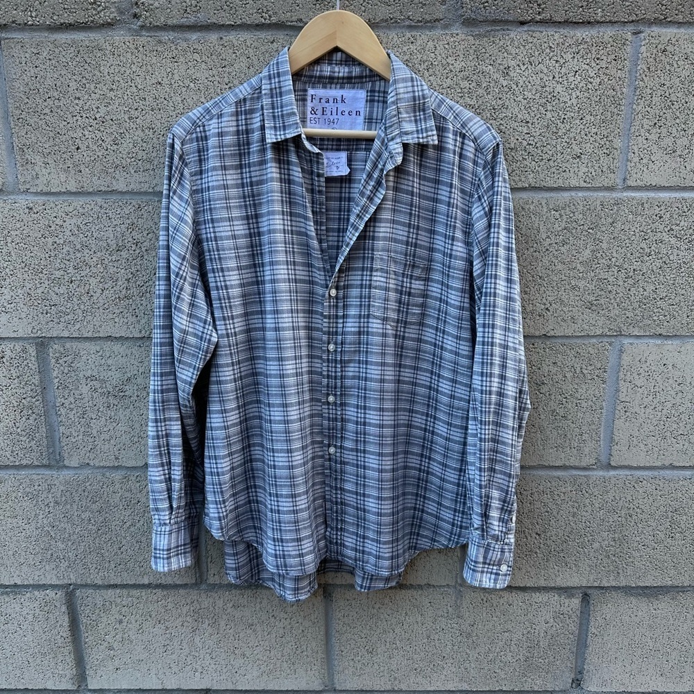 Frank & Eileen Gray Plaid Women's Top